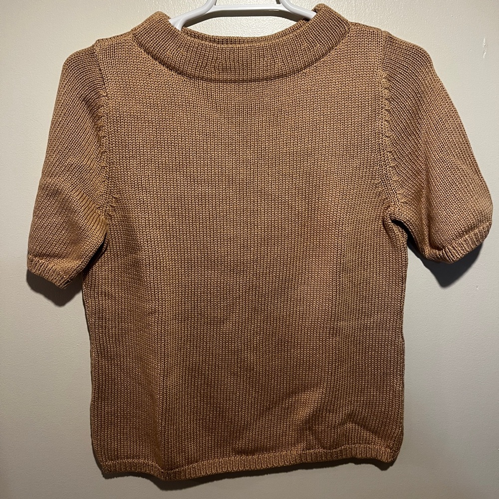 NWT! Talbots Beige Short Sleeve Sweater Size XL